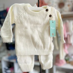 Conjunto tejido “Tino” crudo