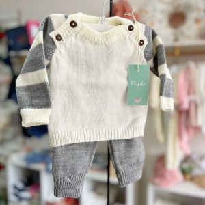 Conjunto tejido “Joaco” gris