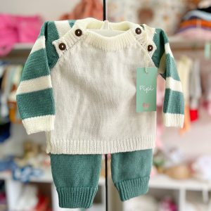 Conjunto tejido “Joaco” verde